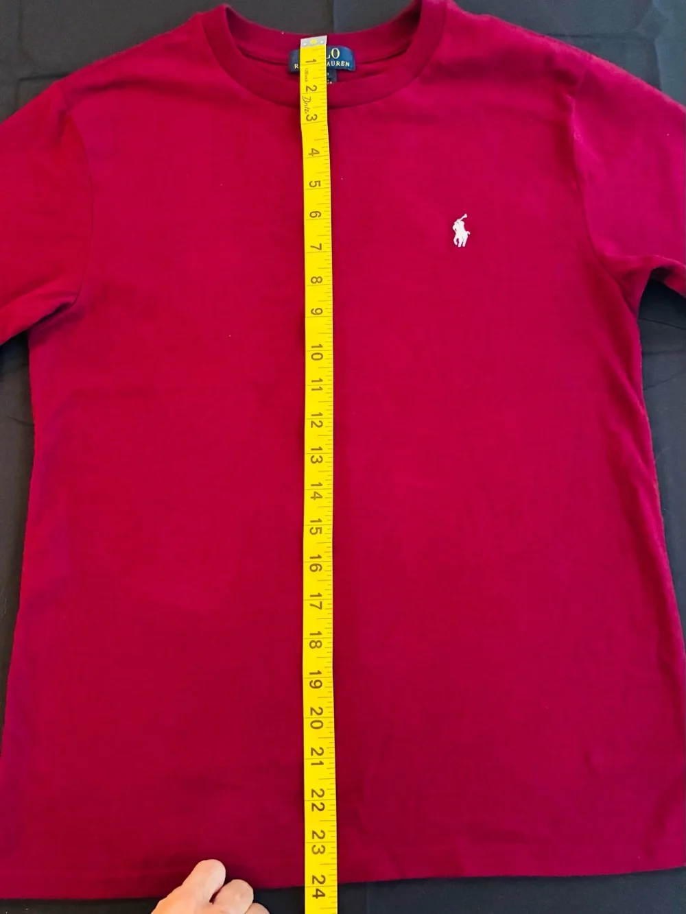 Polo by Ralph Lauren Men's Burgundy Crew Neck Tee with Pony Logo